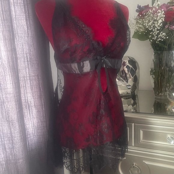 Libertinna Other - Sz 10/12 Black Lace Eyelash Babydoll & Panty Set